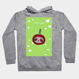 "I Love You" Cherry Face Sloth Hoodie